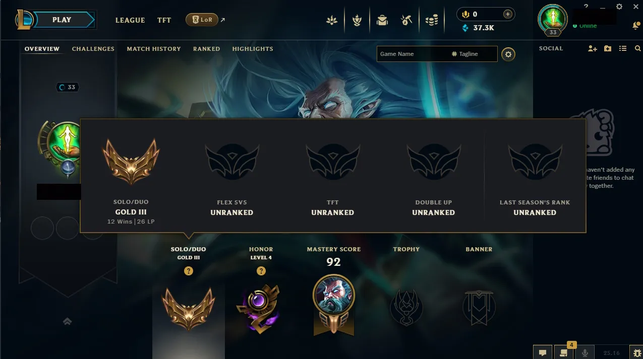 EUW 🌎 GOLD III 🏆 63% WR 🔥 37,000+ BE 🔷 30 CHAMP 🎯 Lifetime Ownership 🛡️ Instant Delivery⚡